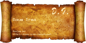 Daum Irma névjegykártya